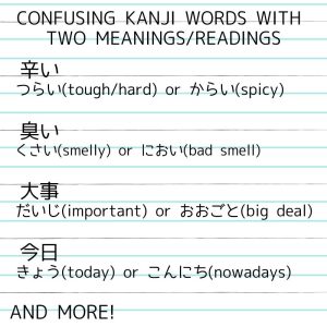 Puzzling Japanese Kanji Polysemes (With Different Readings)